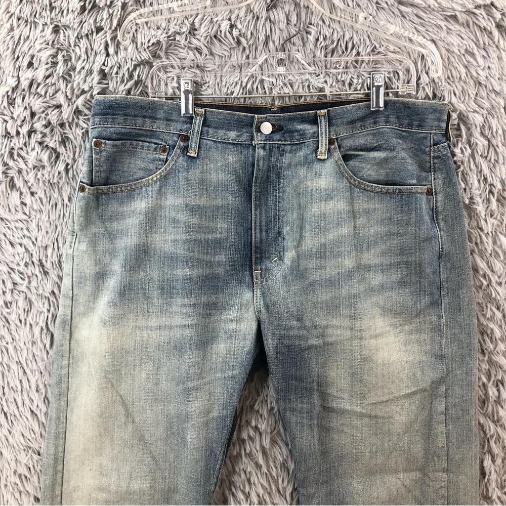 Levi’s Jeans 505 Mens Size 36 Lighter Wash Whiskered Denim Bootcut Jeans